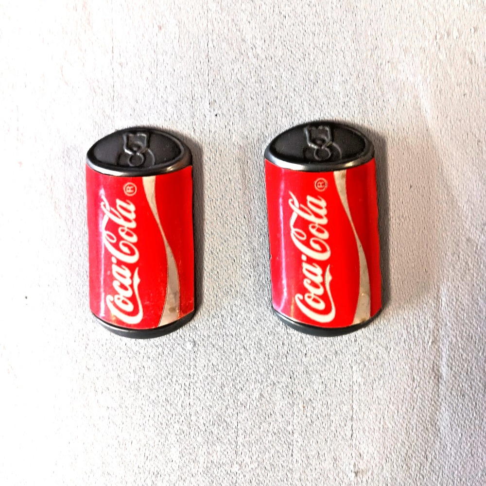 Vintage Arjon Coca-Cola Soda Can Magnets‎ Set of 2 Retro 90s Red Kitchen Decor
